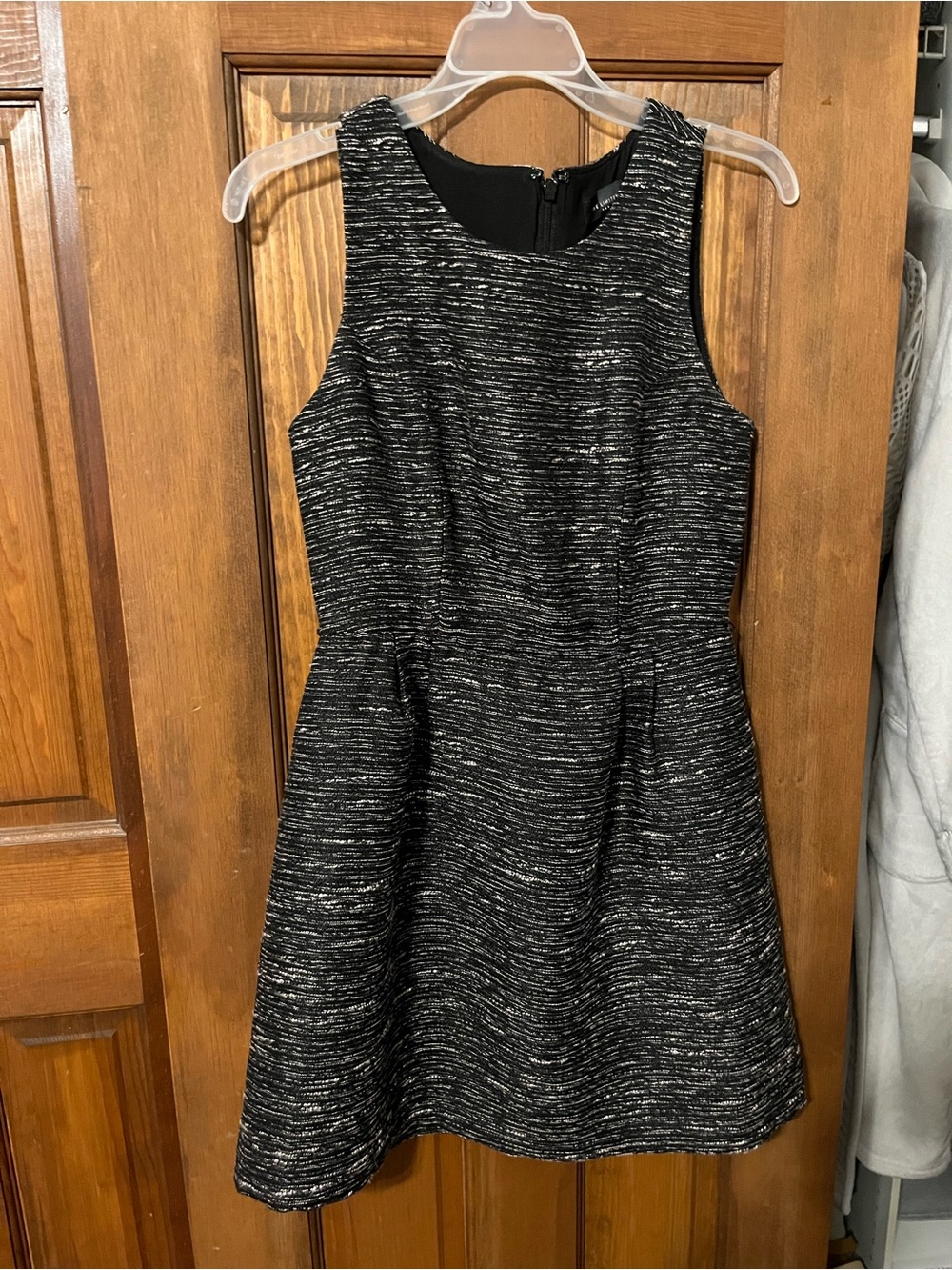 The Limited Black and Silver Textured Fit & Flare Dress